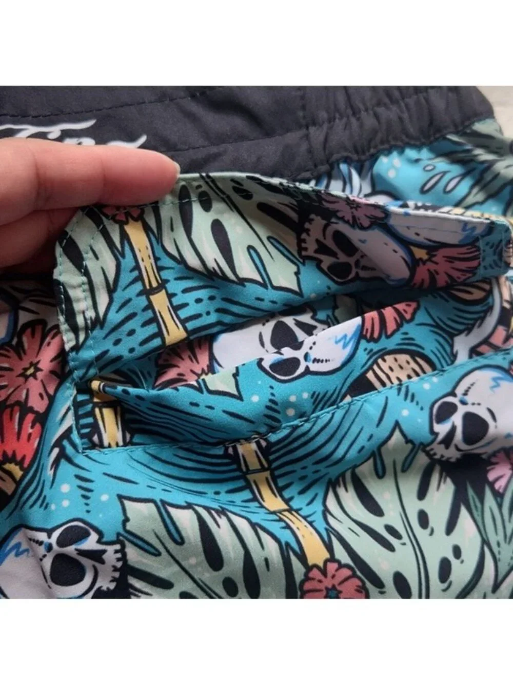 Men's What The FIN, Summer , Vacation, Beach, Pool, Blue Graphic Swim Shorts